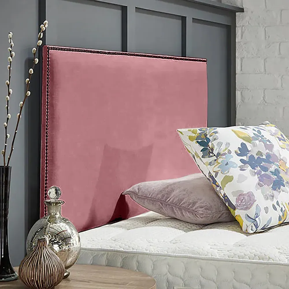 Riely King Size Strutted Headboard - Pink, Naples Fabric