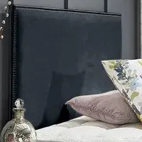 Riely Small Double Strutted Headboard - Charcoal, Naples Fabric