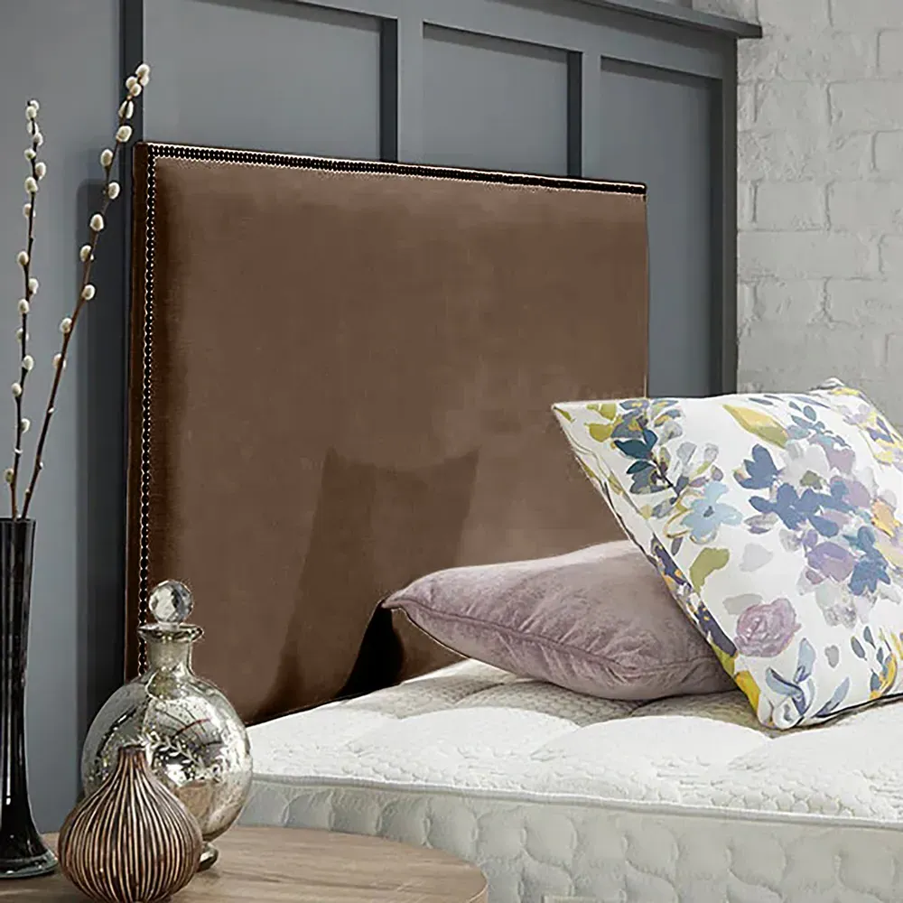 Riely Small Double Strutted Headboard - Mink, Naples Fabric