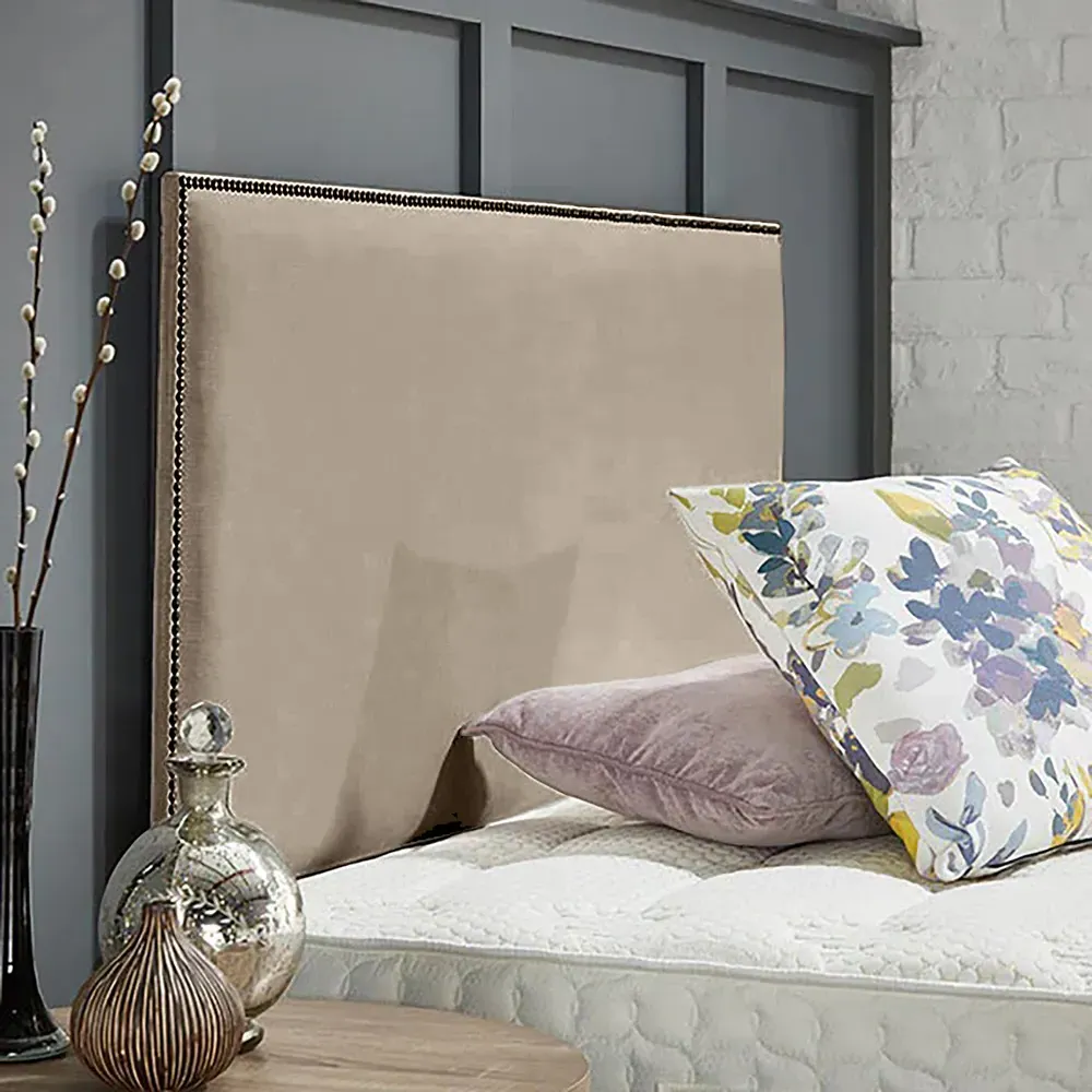 Riely Small Single Strutted Headboard - Cream, Naples Fabric