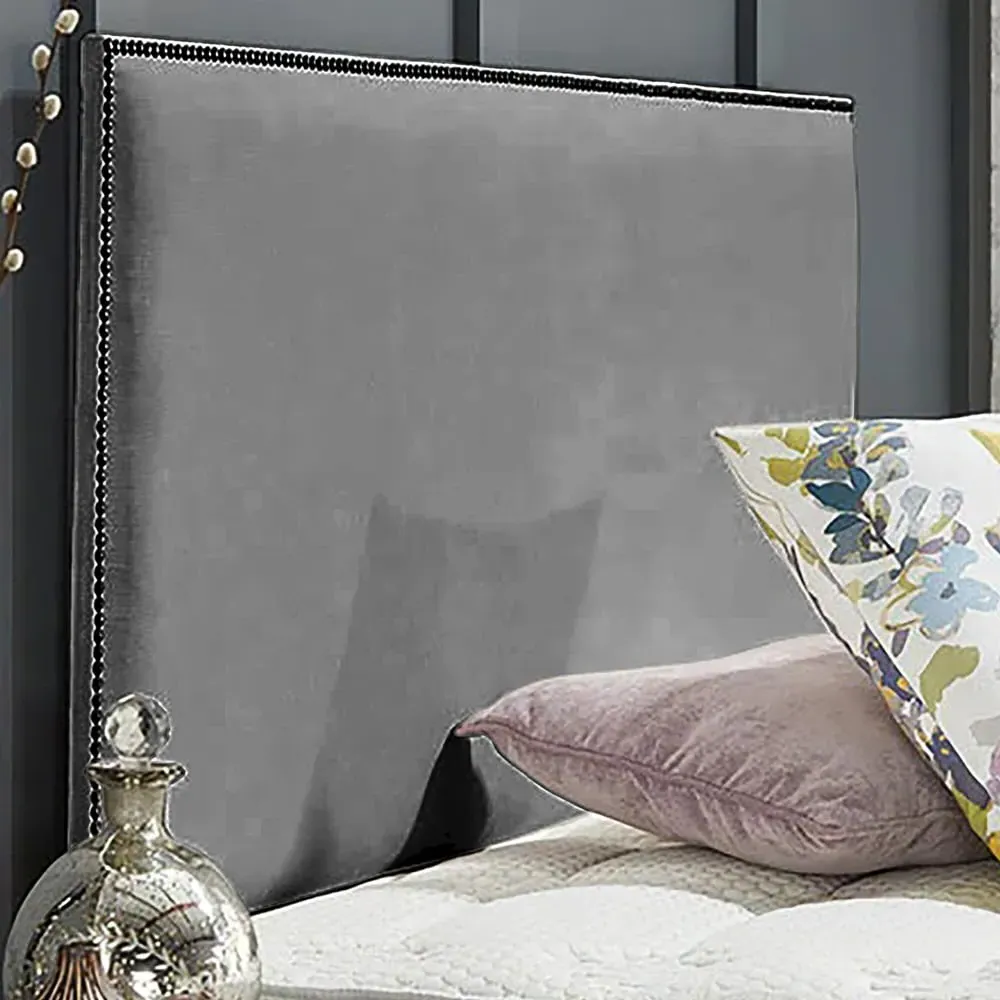 Riely Small Single Strutted Headboard - Silver, Naples Fabric image