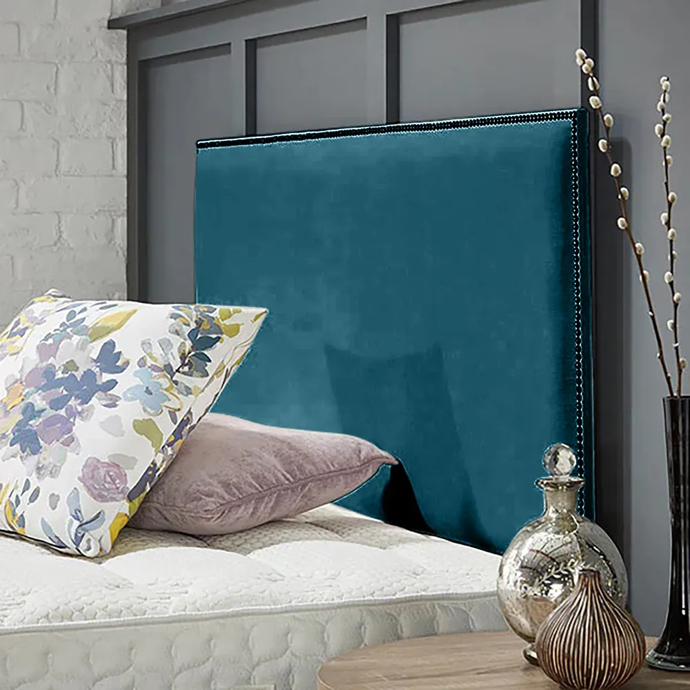 Riely Small Single Strutted Headboard - Teal, Naples Fabric