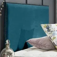 Riely Small Single Strutted Headboard - Teal, Naples Fabric