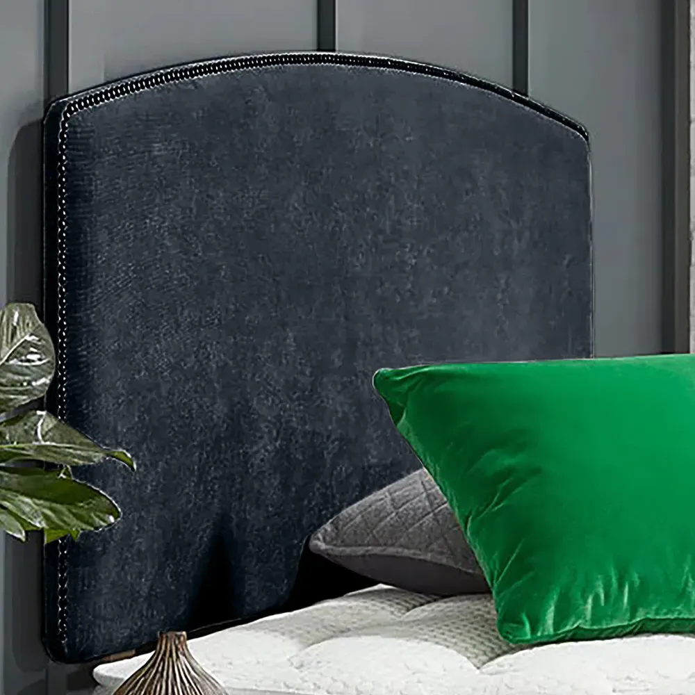 Russo King Size Strutted Headboard - Charcoal, Naples Fabric