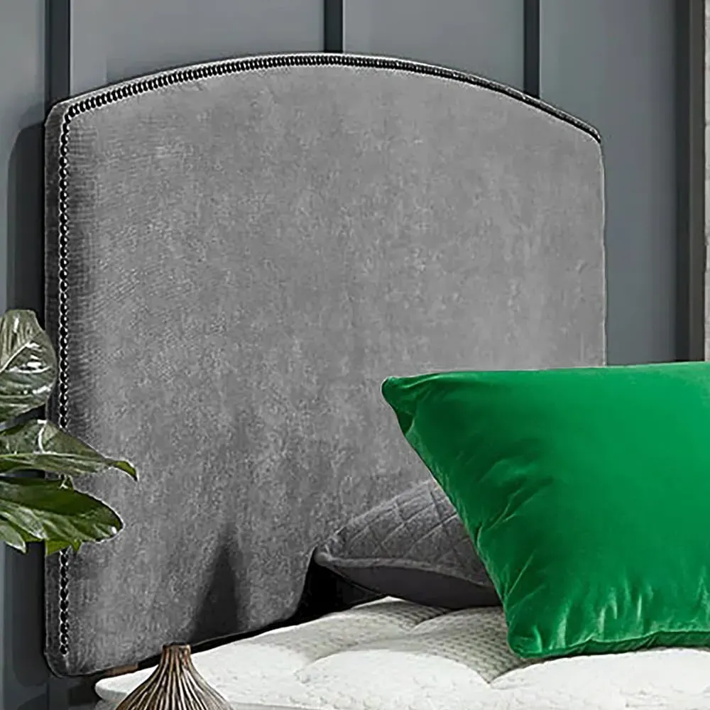 Russo King Size Strutted Headboard - Silver, Naples Fabric