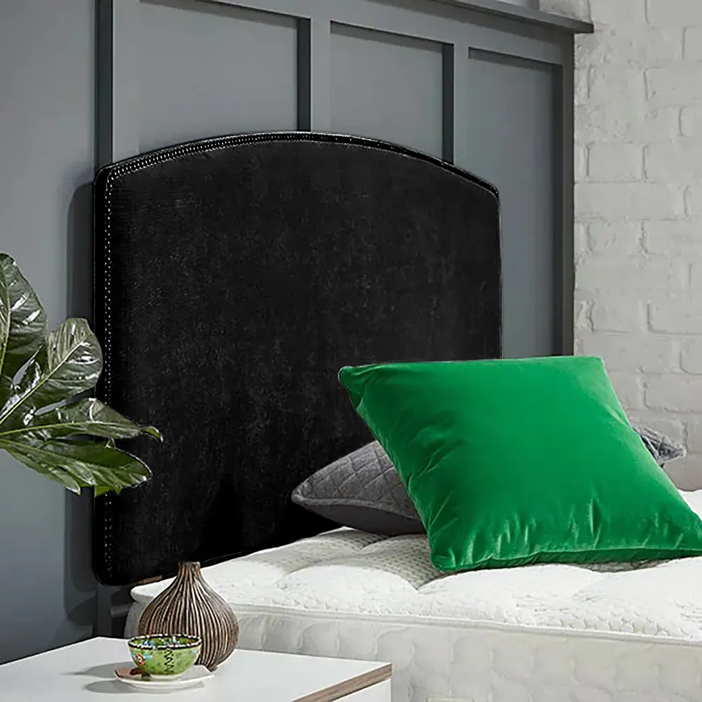 Russo Single Strutted Headboard - Black, Naples Fabric