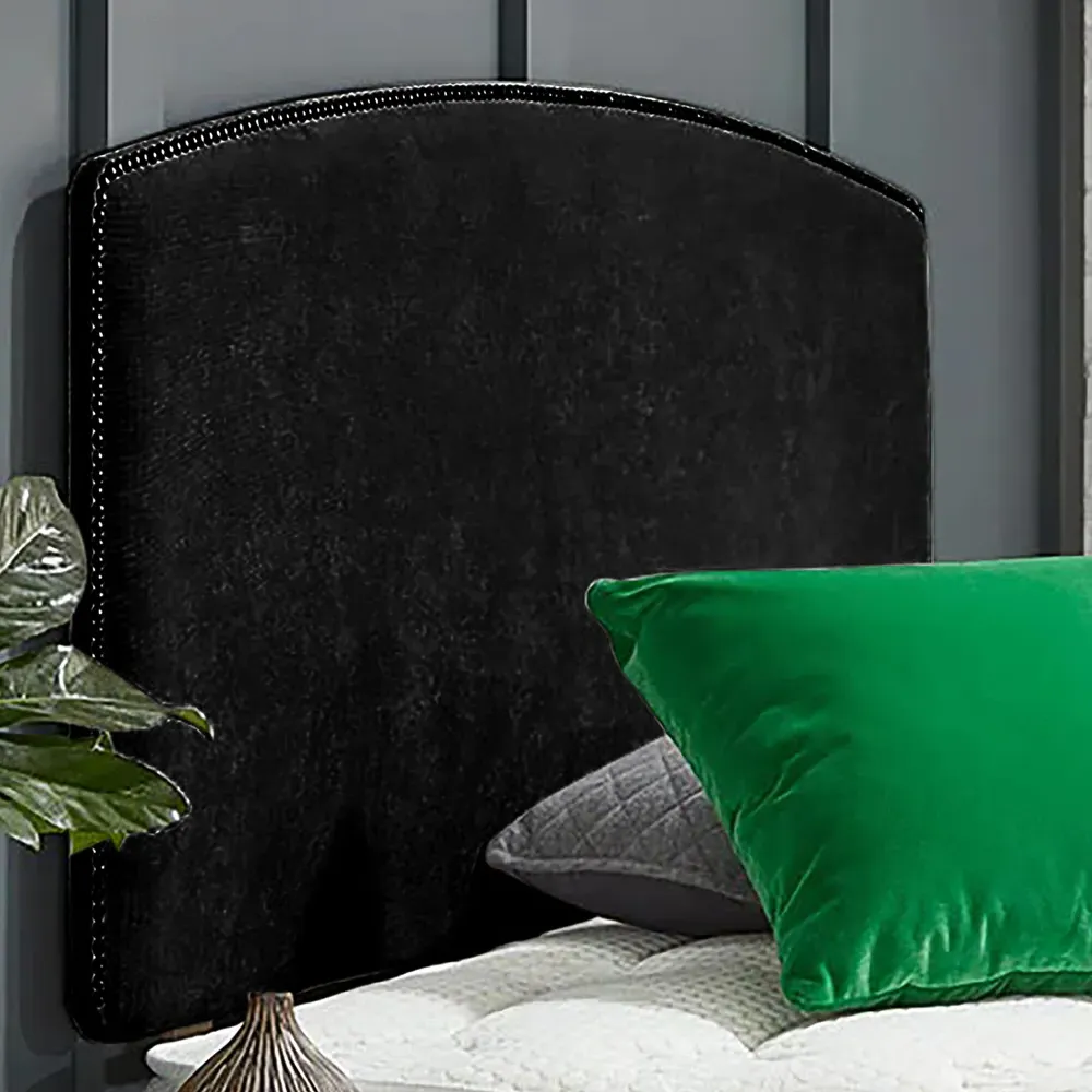 Russo Single Strutted Headboard - Black, Naples Fabric image