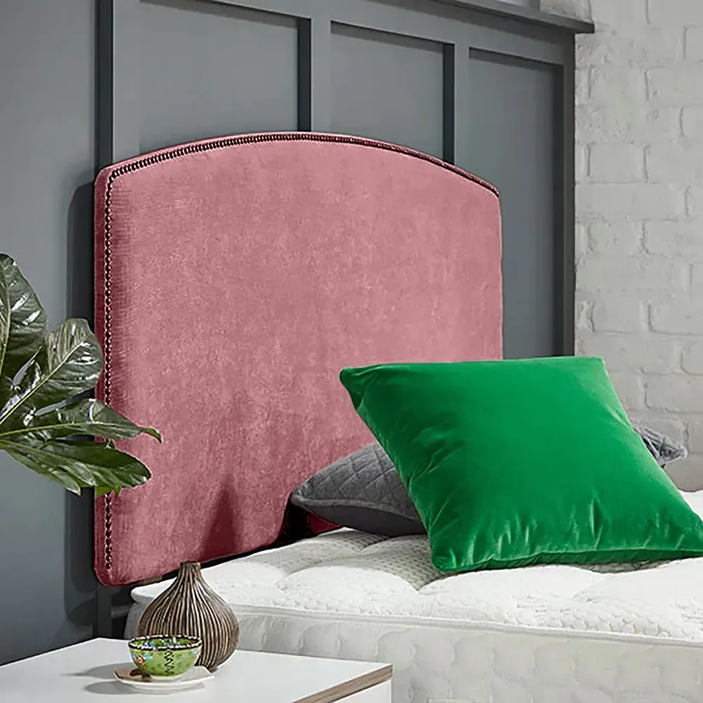Russo Single Strutted Headboard - Pink, Naples Fabric
