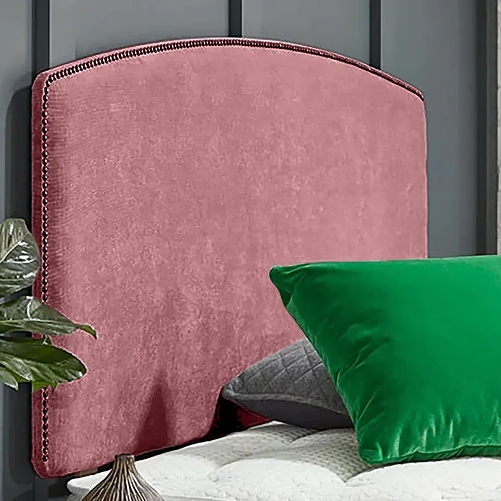 Russo Single Strutted Headboard - Pink, Naples Fabric