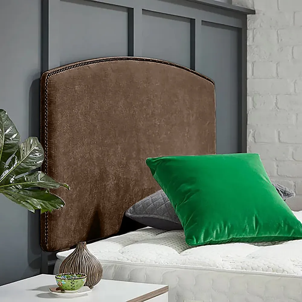 Russo Small Double Strutted Headboard - Brown, Naples Fabric