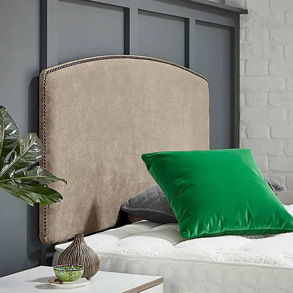 Russo Small Single Strutted Headboard - Cream, Naples Fabric