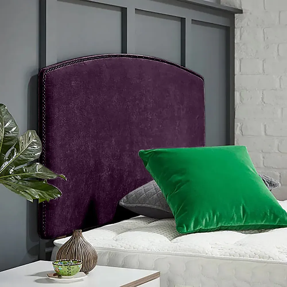 Russo Small Single Strutted Headboard - Purple, Naples Fabric