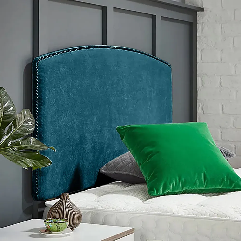 Russo Small Single Strutted Headboard - Teal, Naples Fabric