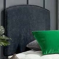 Russo Super King Strutted Headboard - Charcoal, Naples Fabric