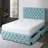 Serenova Double Divan Bed with Storage - Blue, Velvet