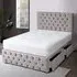 Serenova Double Divan Bed with Storage - Silver, Velvet