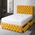 Serenova Single Divan Bed with Storage - Mustard, Velvet