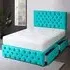 Serenova Small Double Divan Bed with Storage - Teal, Velvet