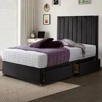 Sleepytime King Size Divan Bed with Storage - Black, Velvet