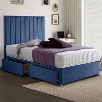 Sleepytime King Size Divan Bed with Storage - Sapphire, Velvet
