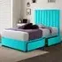 Sleepytime King Size Divan Bed with Storage - Teal, Velvet