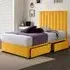 Sleepytime Single Divan Bed with Storage - Mustard, Velvet