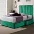 Sleepytime Small Double Divan Bed with Storage - Green, Velvet