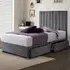 Sleepytime Small Double Divan Bed with Storage - Silver, Velvet