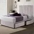 Sleepytime Small Double Divan Bed with Storage - Silver, Velvet