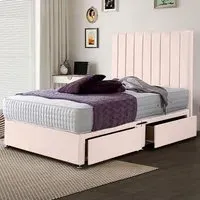 Sleepytime Super King Divan Bed with Storage - Pink, Velvet