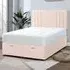 Slumberlyn Double Divan Ottoman Bed with Storage - Pink, Velvet