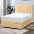 Slumberlyn Small Double Divan Ottoman Bed with Storage - Cream, Velvet