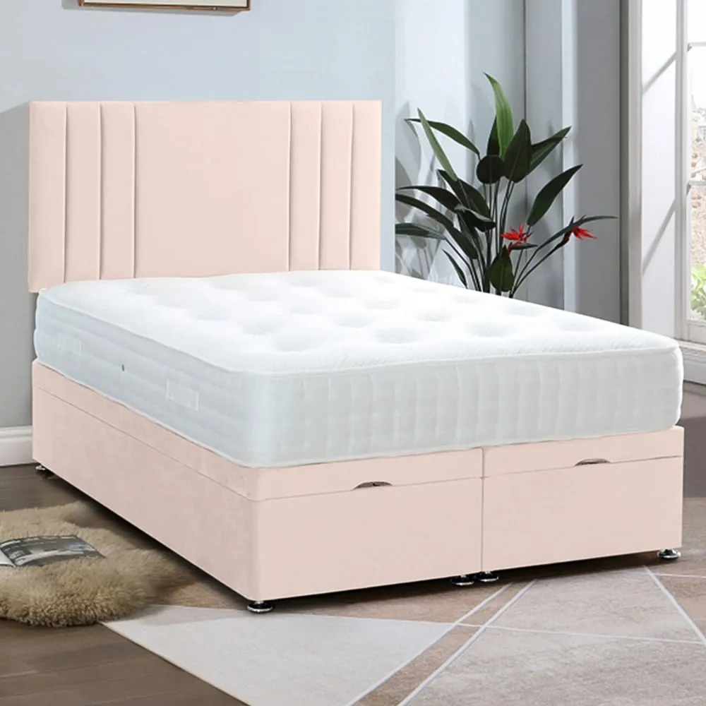 Slumberlyn Small Double Divan Ottoman Bed with Storage - Pink