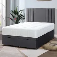 Slumberlyn Small Double Divan Ottoman Bed with Storage - Silver