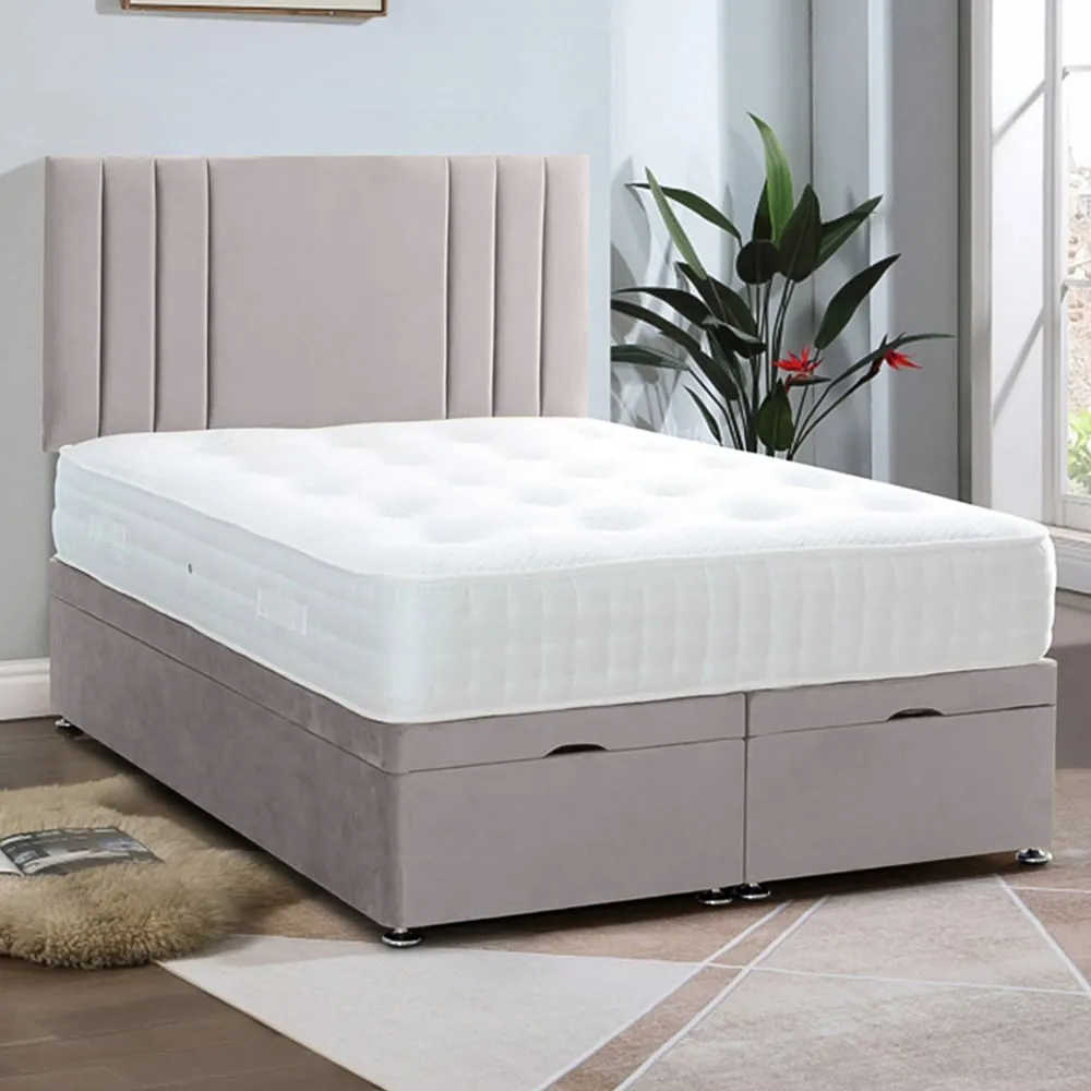 Slumberlyn Small Double Divan Ottoman Bed with Storage - Silver