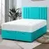 Slumberlyn Small Double Divan Ottoman Bed with Storage - Teal, Velvet