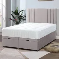 Slumberlyn Super King Size Divan Ottoman Bed with Storage - Silver