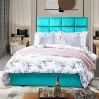 Snoozer King Size Divan Bed with Headboard - Teal, Velvet