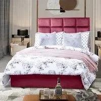 Snoozer Single Divan Bed with Headboard - Maroon, Velvet