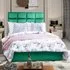 Snoozer Small Double Divan Bed with Headboard - Green, Velvet