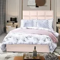 Snoozer Super King Size Divan Bed with Headboard - Blush, Velvet