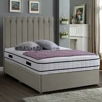 Snuggler Double Divan Bed with Storage - Grey, Velvet