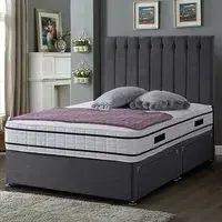 Snuggler Single Divan Bed with Storage - Silver, Velvet