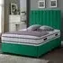Snuggler Small Double Divan Bed with Storage - Green, Velvet