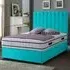 Snuggler Small Double Divan Bed with Storage - Teal, Velvet