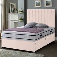 Snuggler Super King Divan Bed with Storage - Blush, Velvet