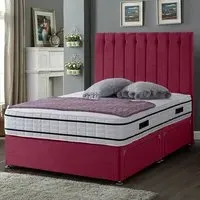 Snuggler Super King Size Divan Bed with Storage - Maroon, Velvet