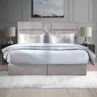 Tranquilite Small Double Divan Bed with Headboard - Silver, Velvet