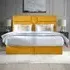 Tranquilite Small Double Divan Bed with Headboard - Yellow, Velvet