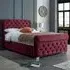 Veneta Double Bed Frame with Chesterfield Headboard - Brown, Velvet